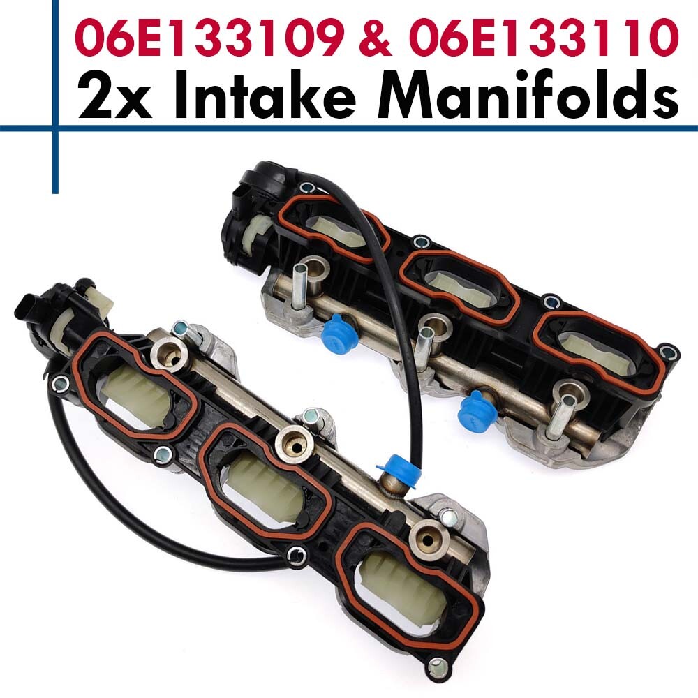 Pair of Left & Right Intake Manifolds for Audi 3.0T S4 S5 A6 A7 Q5 Q7 2011-2018 Models  
