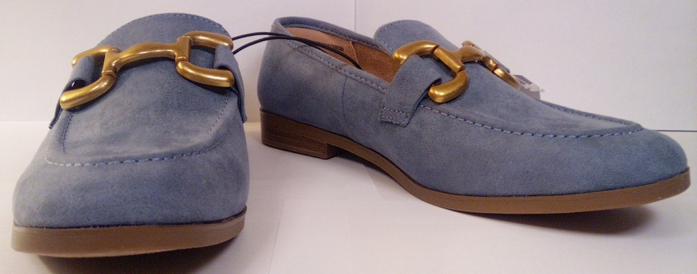 NWT Time and Tru Women's Blue Faux Suede Slip On Buckle Loafers Shoes Sizes 6-11