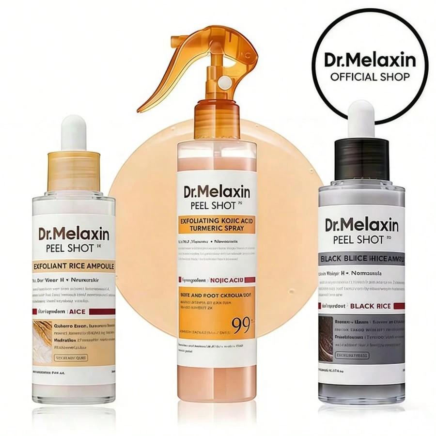 Dr. Melaxin Peel Shot 3-Piece Exfoliant Set Rice & Black Rice Skincare