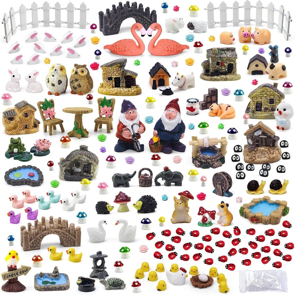 Tardigrade 200 Pieces Fairy Garden Accessories, Kit, Tiny...