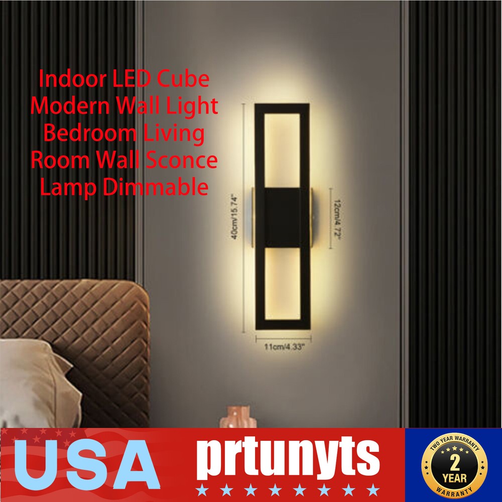 Indoor LED Cube Modern Wall Light Bedroom Living Room Wall Sconce Lamp Dimmable