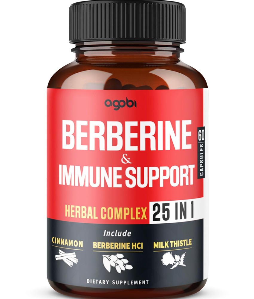 Berberine with Ceylon Cinnamon Caps Ashwagandha Milk Thistle Heart Health Immune