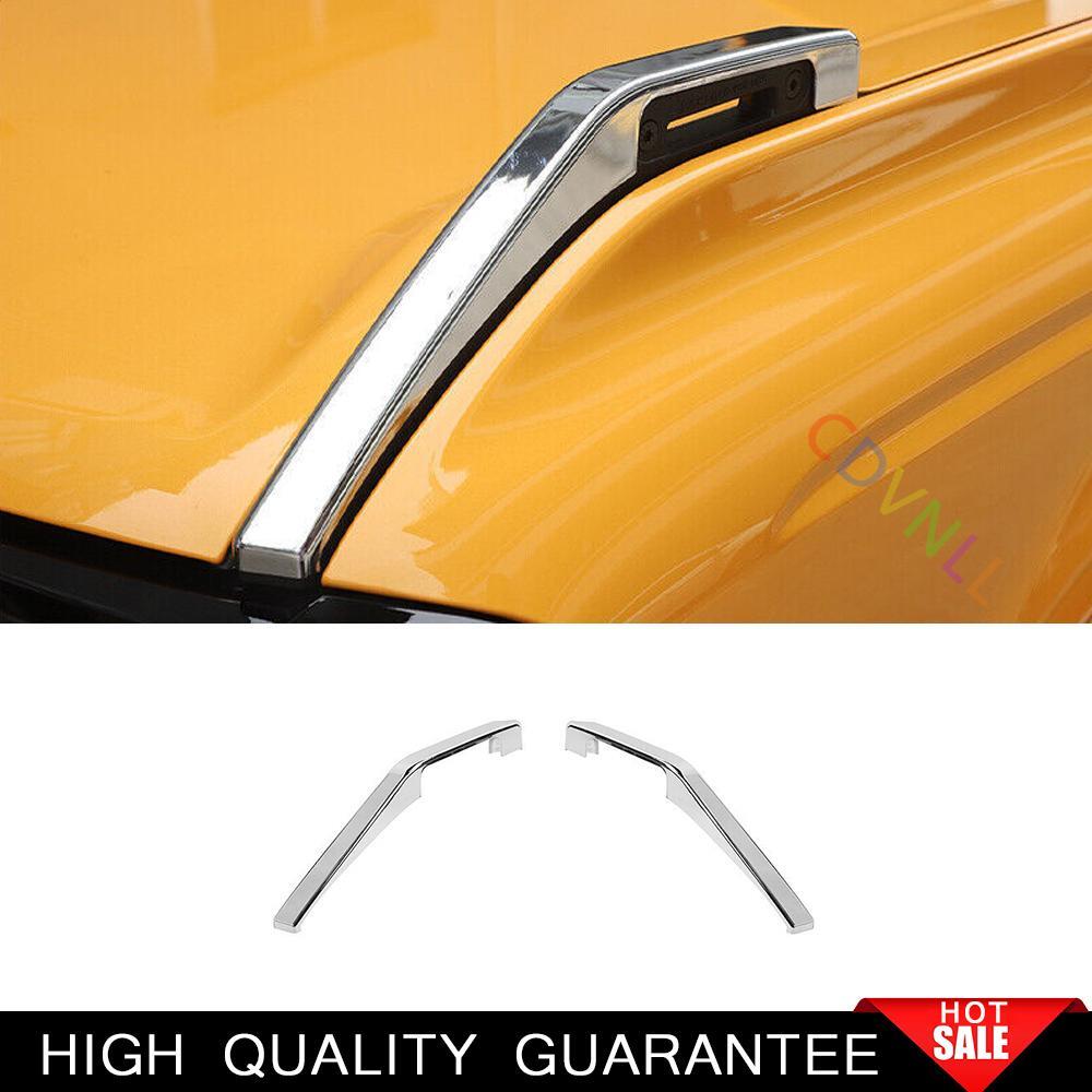 Car Engine Hood Hinge Trim Cover 2PCS For Ford Bronco 2021-2024 Chrome Silver