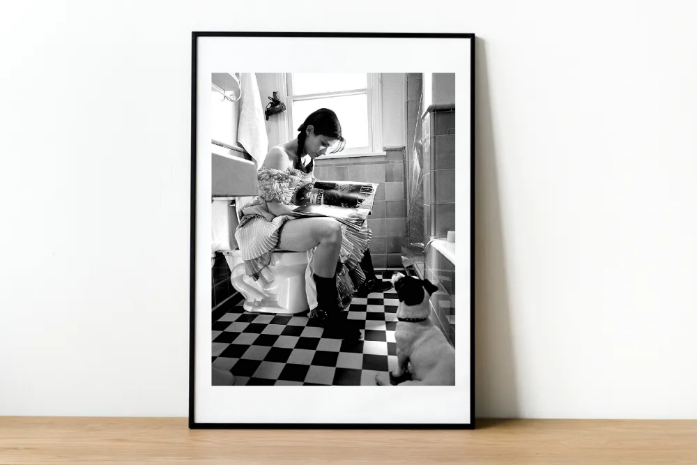 Sandra Bullock On Toilet Poster-Funny Bathroom Print-Digital Oil Painting-591