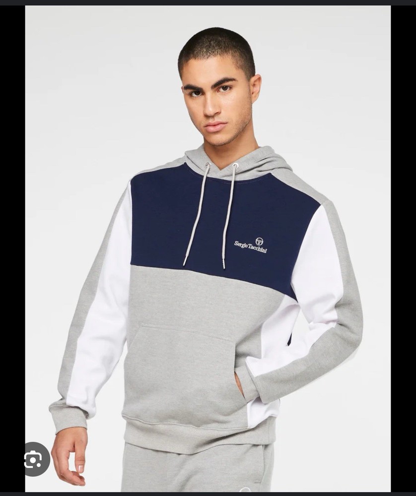 NWT Men’s Sergio Tacchini Hooded Pullover Mosaic Sweater Size Small