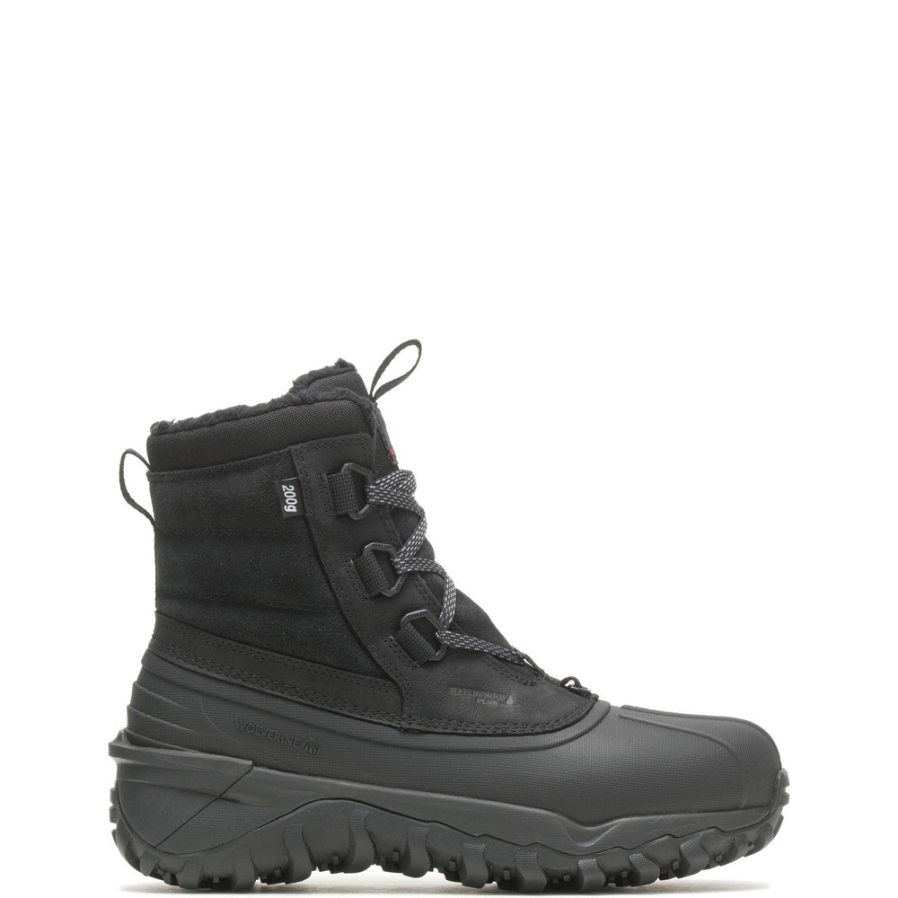 Wolverine Glacier EPX Waterproof Insulated 7-Inch Mens Black Wide Rain Boots
