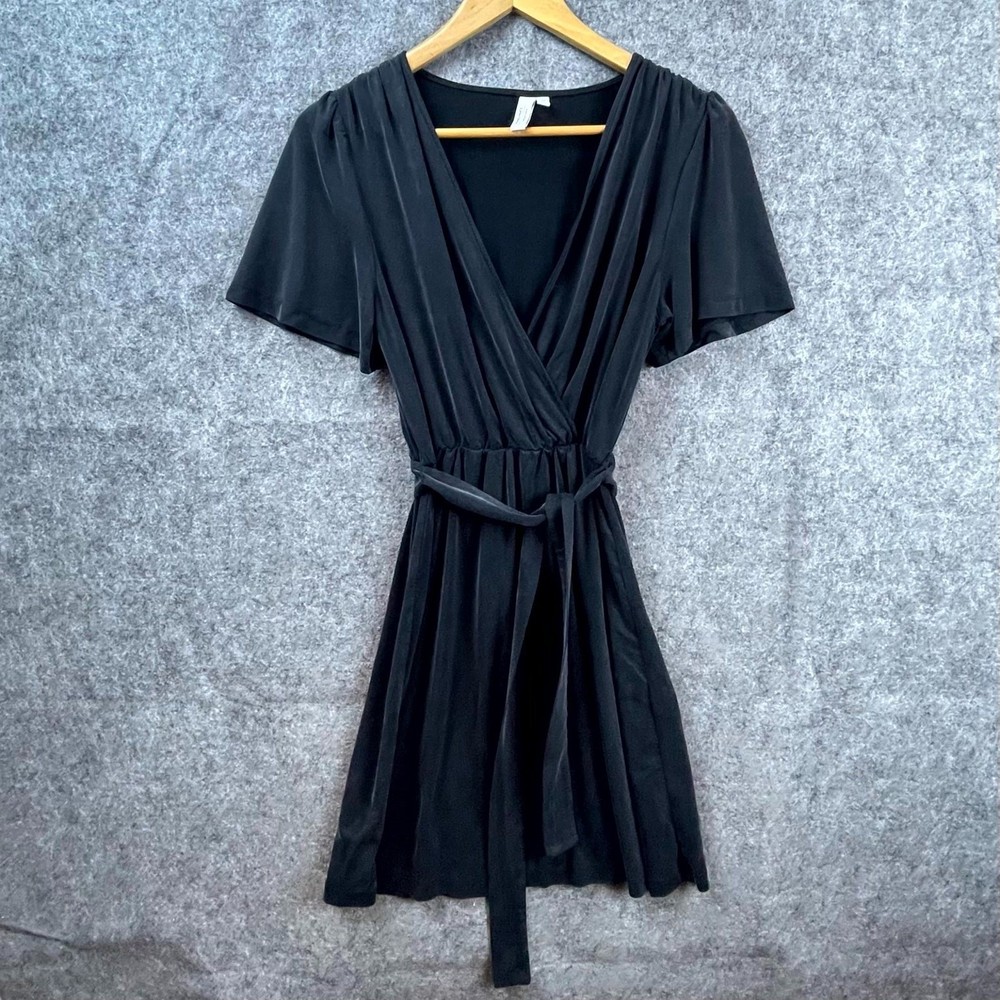 & Other Stories Paris Atelier Dress Womens XS Black Flutter Twirl Dark Goth LBD