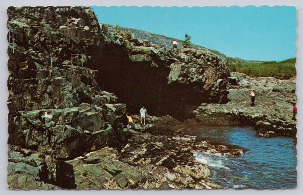 Mt Desert Island Maine, Anemone Caves, Acadia National Park, Vintage Postcard-image