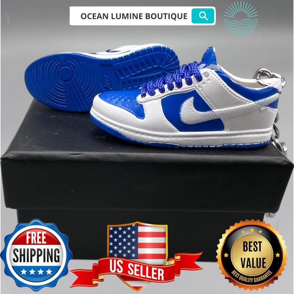 SB DUNK 3D Mini Sneaker Keychain, Jordan Sneaker Collectible, Box Options