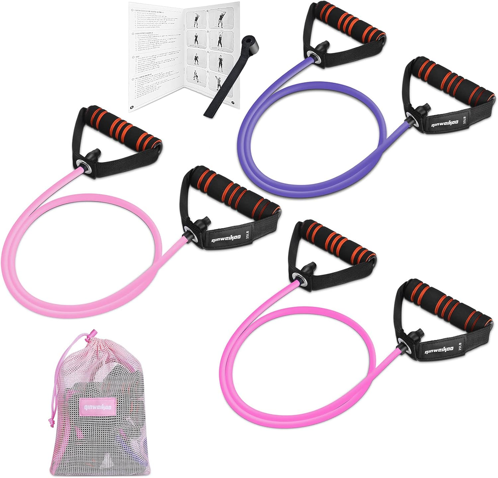 Resistance Exercise Bands Set with Handles Workout Bands for Physical Therapy, S