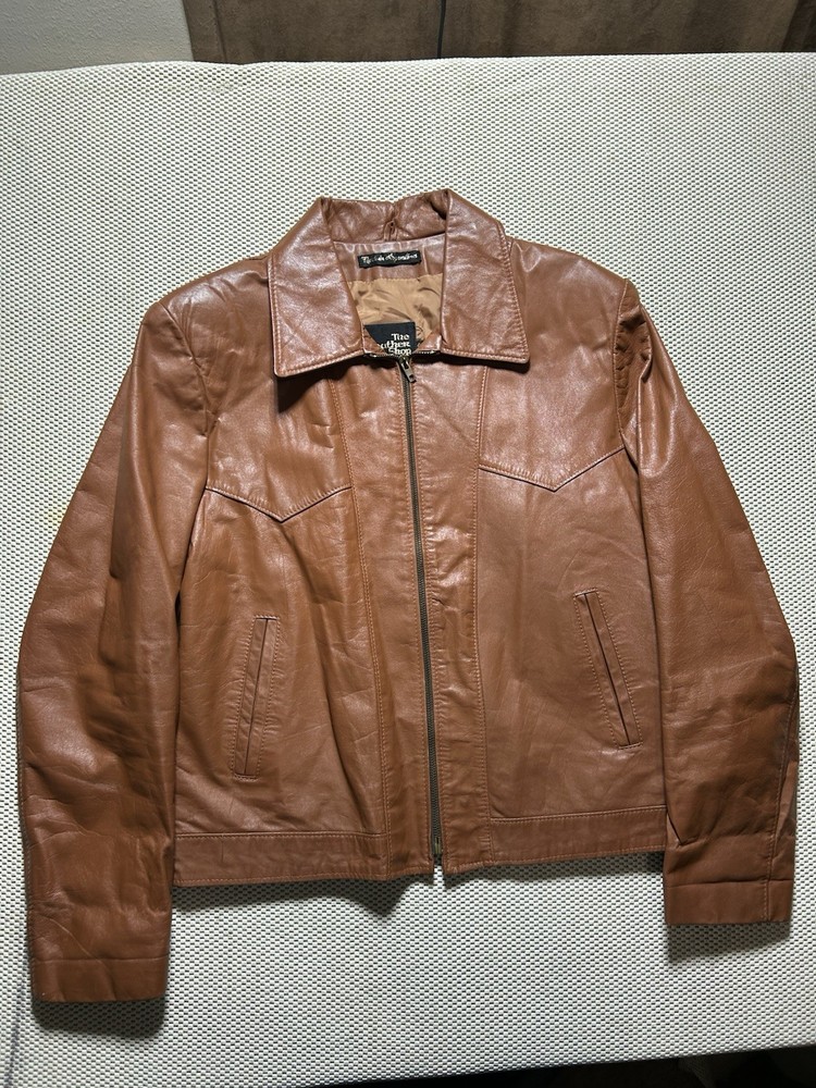 Vintage 70’s Sears The Leather Shop Jacket Brown Western Biker Size 40