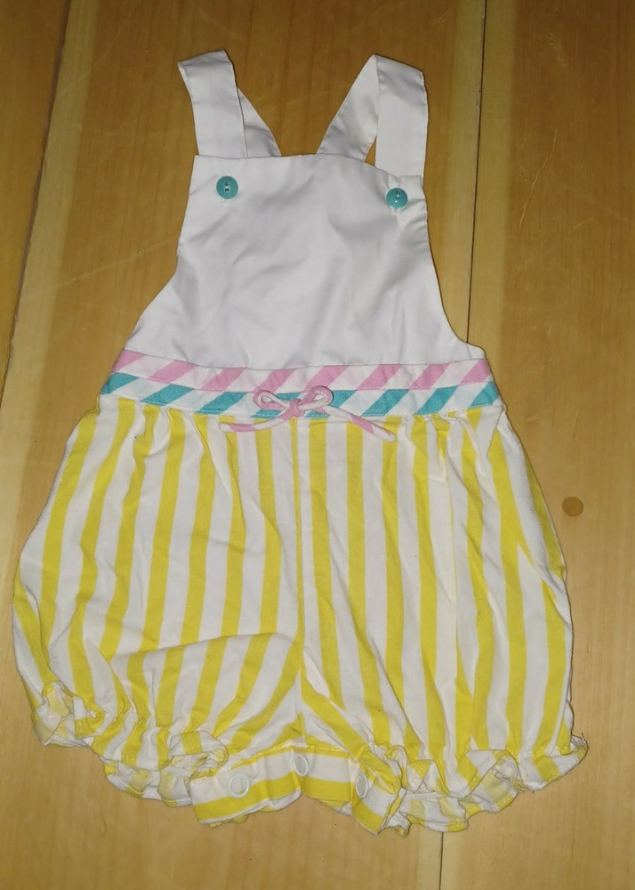 Vintage Infant Girls Summer Romper Outfit Size 12 Months EUC