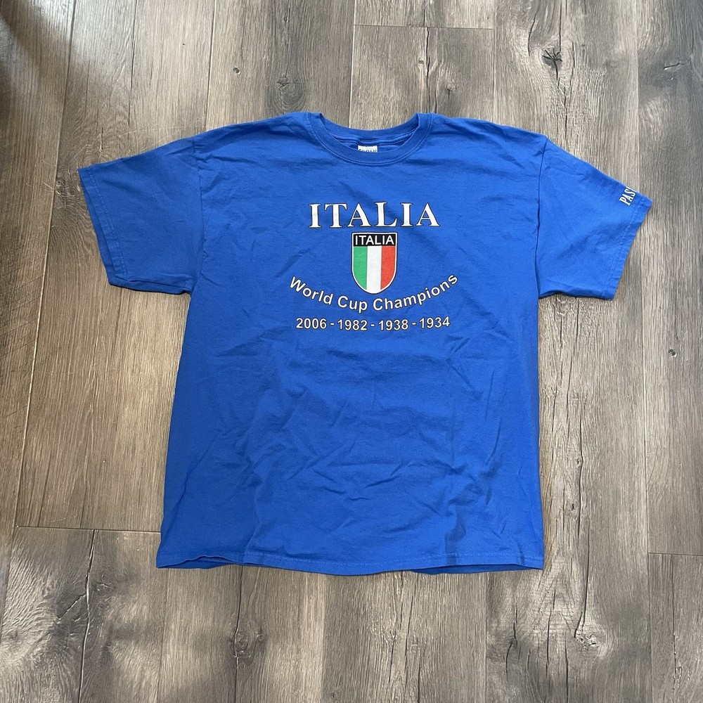 2006 Italia Campioni Del Mondo Soccer World Cup T-Shirt blue Size  (XL)