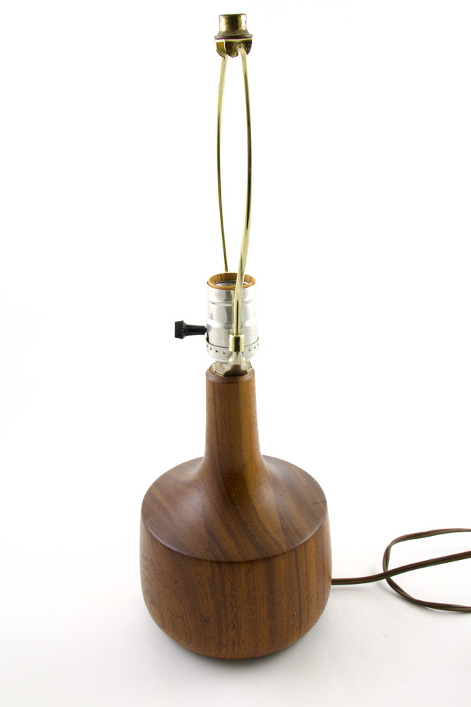 Vintage Mid Century Danish Modern Solid Teak  Table Desk Lamp