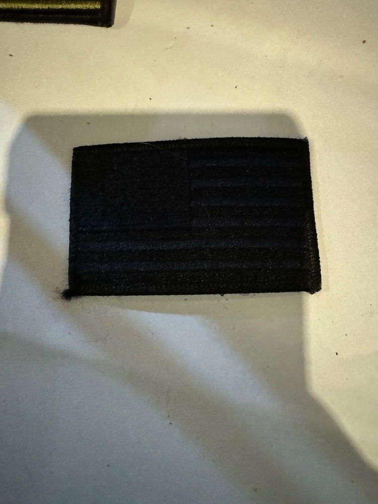 subdued blakc blue United States flag patch thin blue line