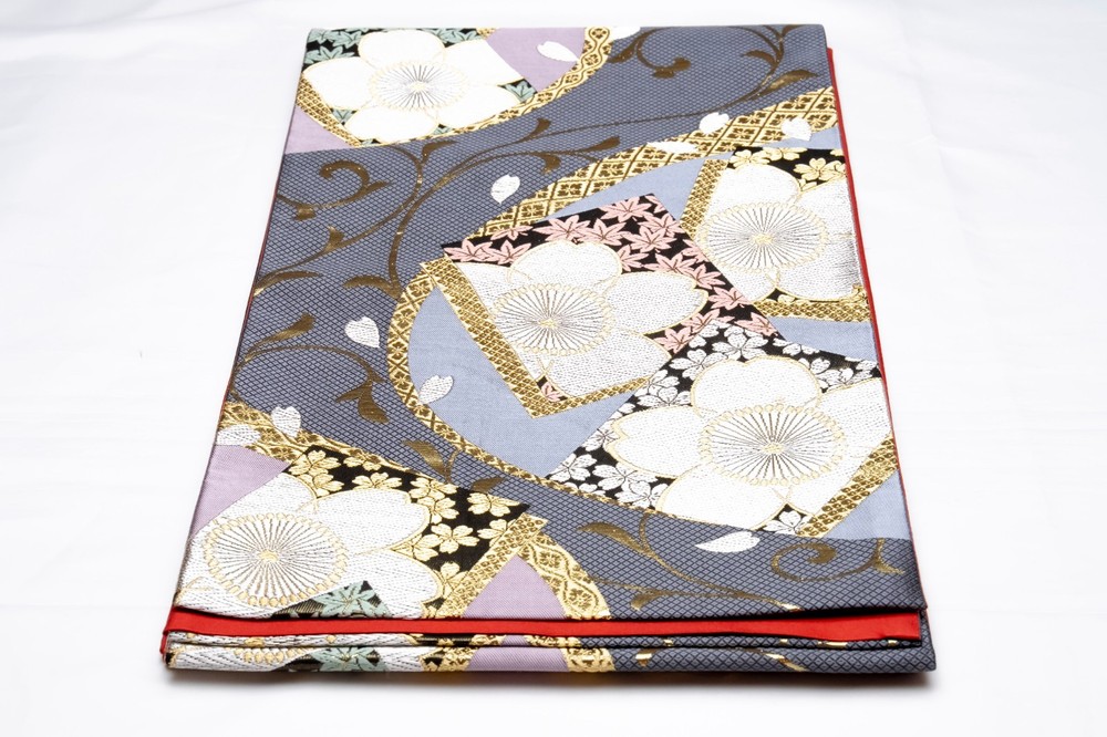 Dear Vanilla Authentic Japanese Silk Fukuro Obi Sash Belt Women's Kimono Vintage