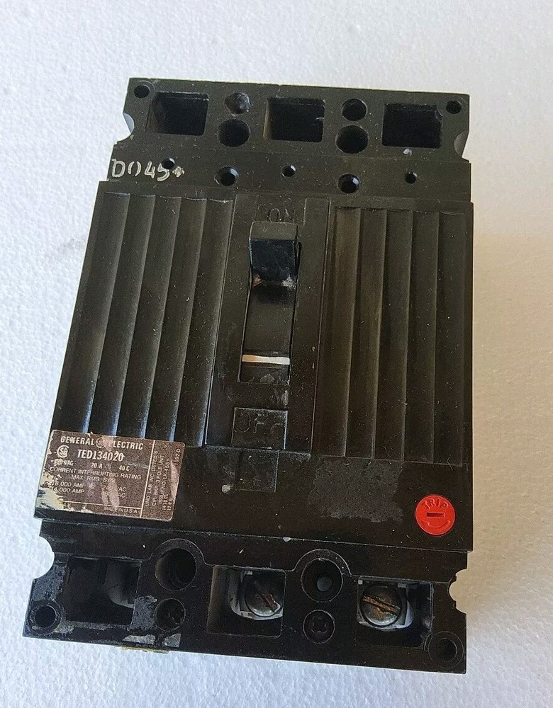 General Electric Circuit Breaker Pole 3 TED134020 3 Phase 480V 20 Amp