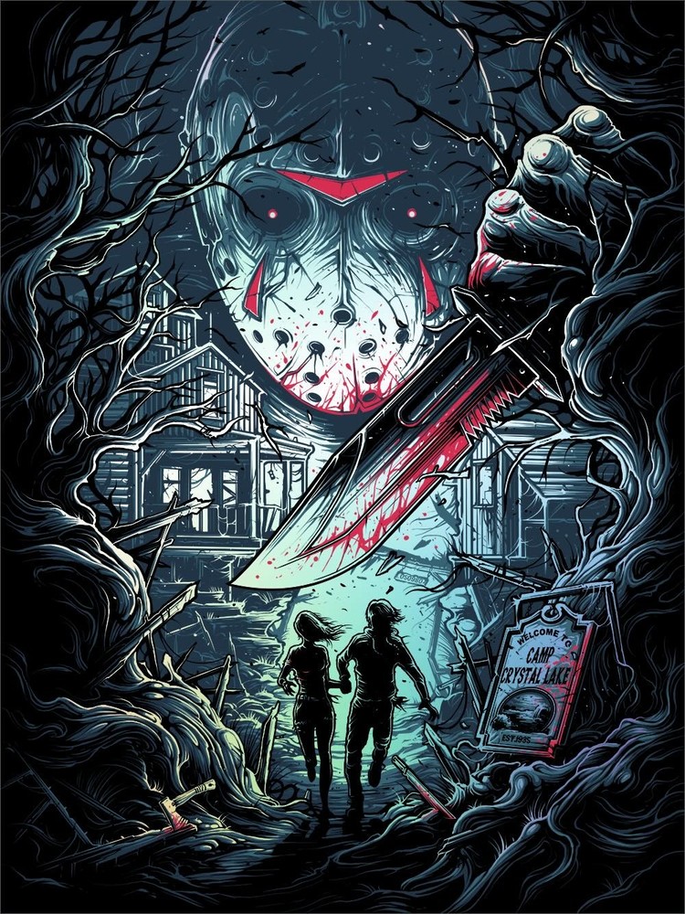 Friday the 13th (Foil Variant) Dan Mumford 14/90 Screen Print Movie Art PosterEdition # 14 of 90, 18” x 24” Size, New
