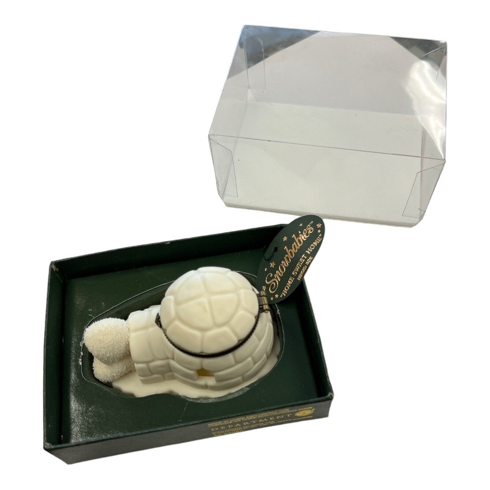 Snow Babies Bisque Christmas Trinket Box Home Sweet Home Igloo by Department 56