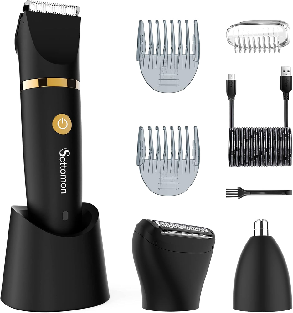 Electric Groin Hair Trimmer Cordless Ball Trimmer for Men Body Shaver Nose Hair