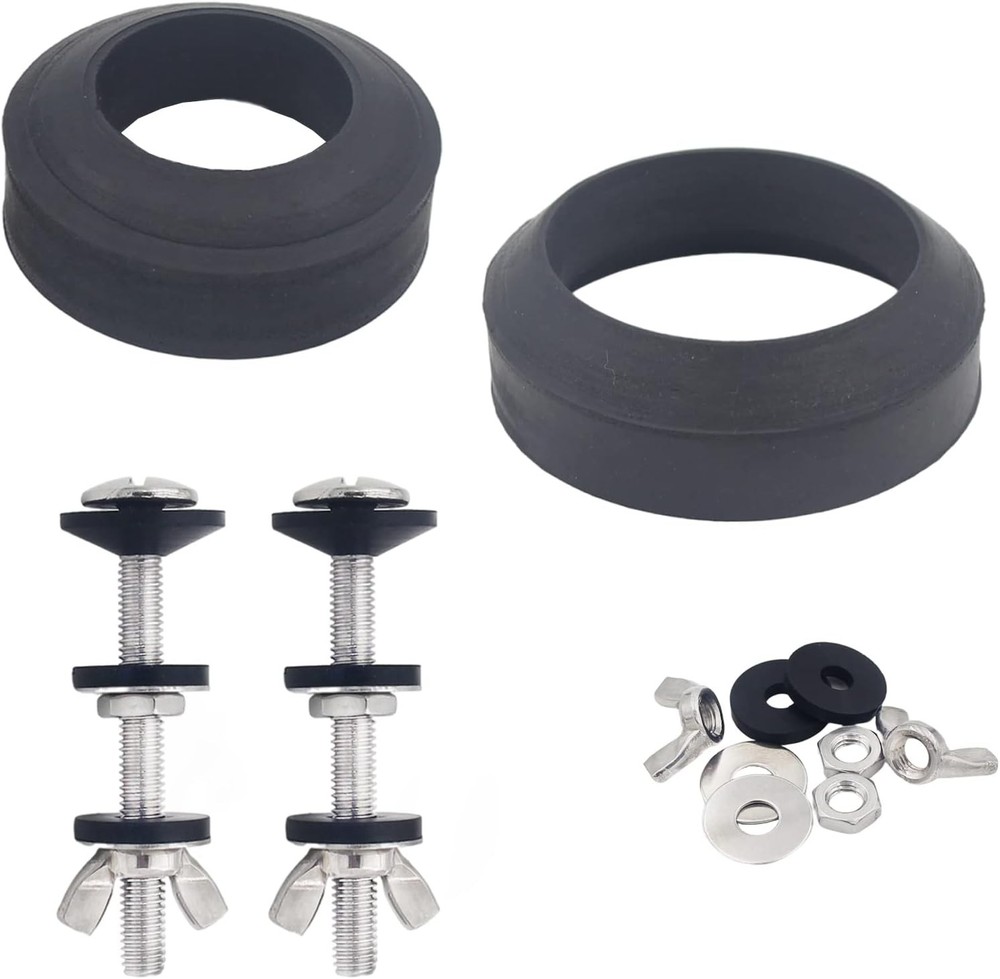 Universal Toilet Tank To Bowl Gasket,2 Kind Gasket and 2 Sets 5/16*3.15 inch Sta