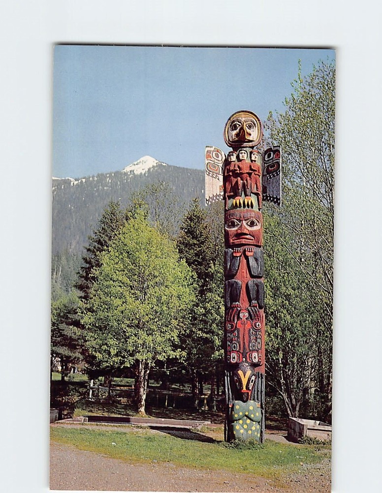 Postcard Raven Flood Totem Ketchikan's City Park Alaska