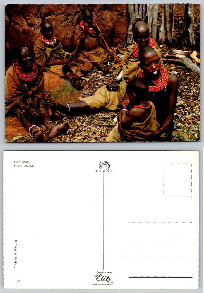 Vintage East Africa Maasai Women & Child Postcard - Elite Group Nairobi