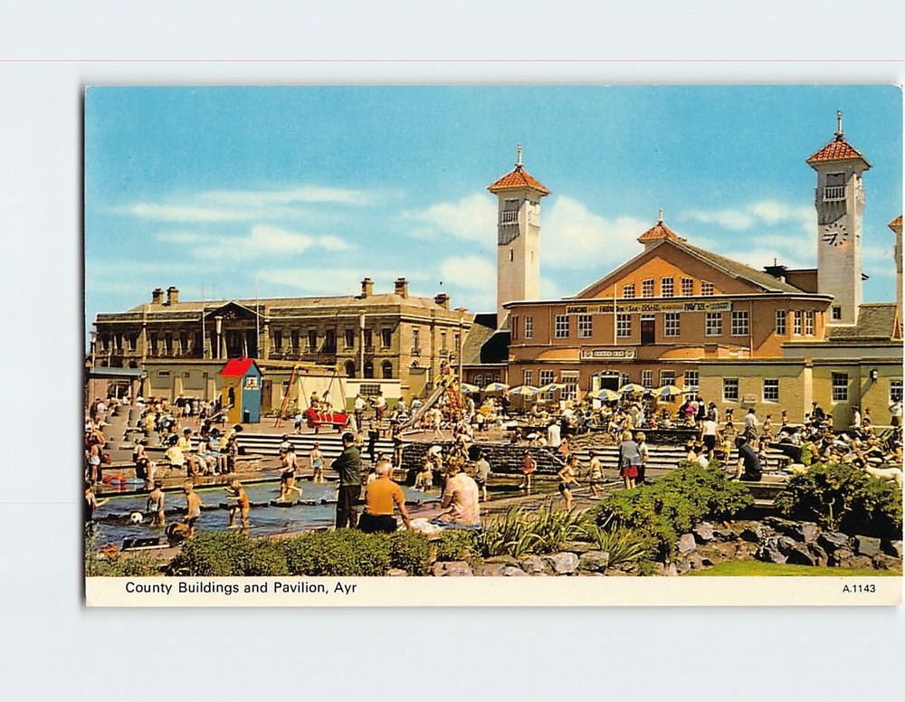 Postcard County Buildings & Pavilion Ayr Scotland