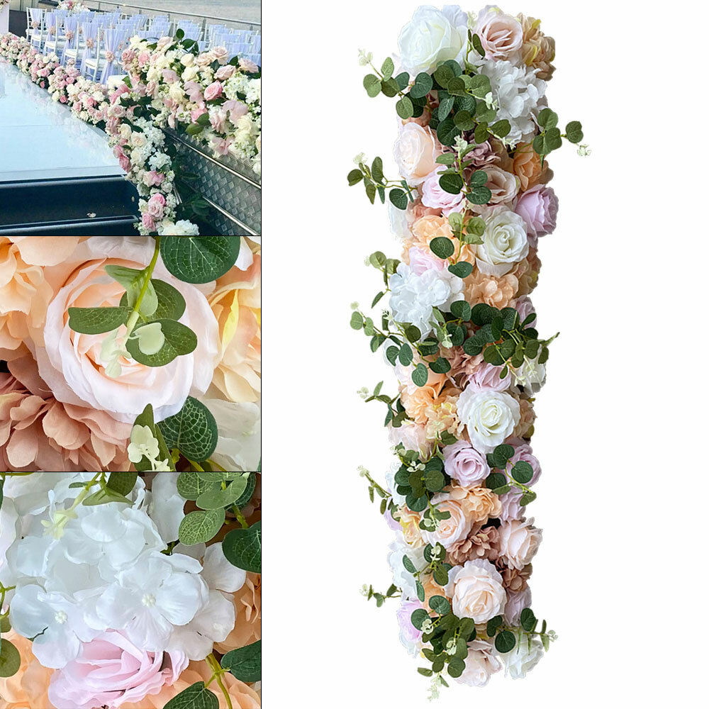 Artificial Flower Row Wedding Arch Flowers Draping Floral Garland Silk Vines New