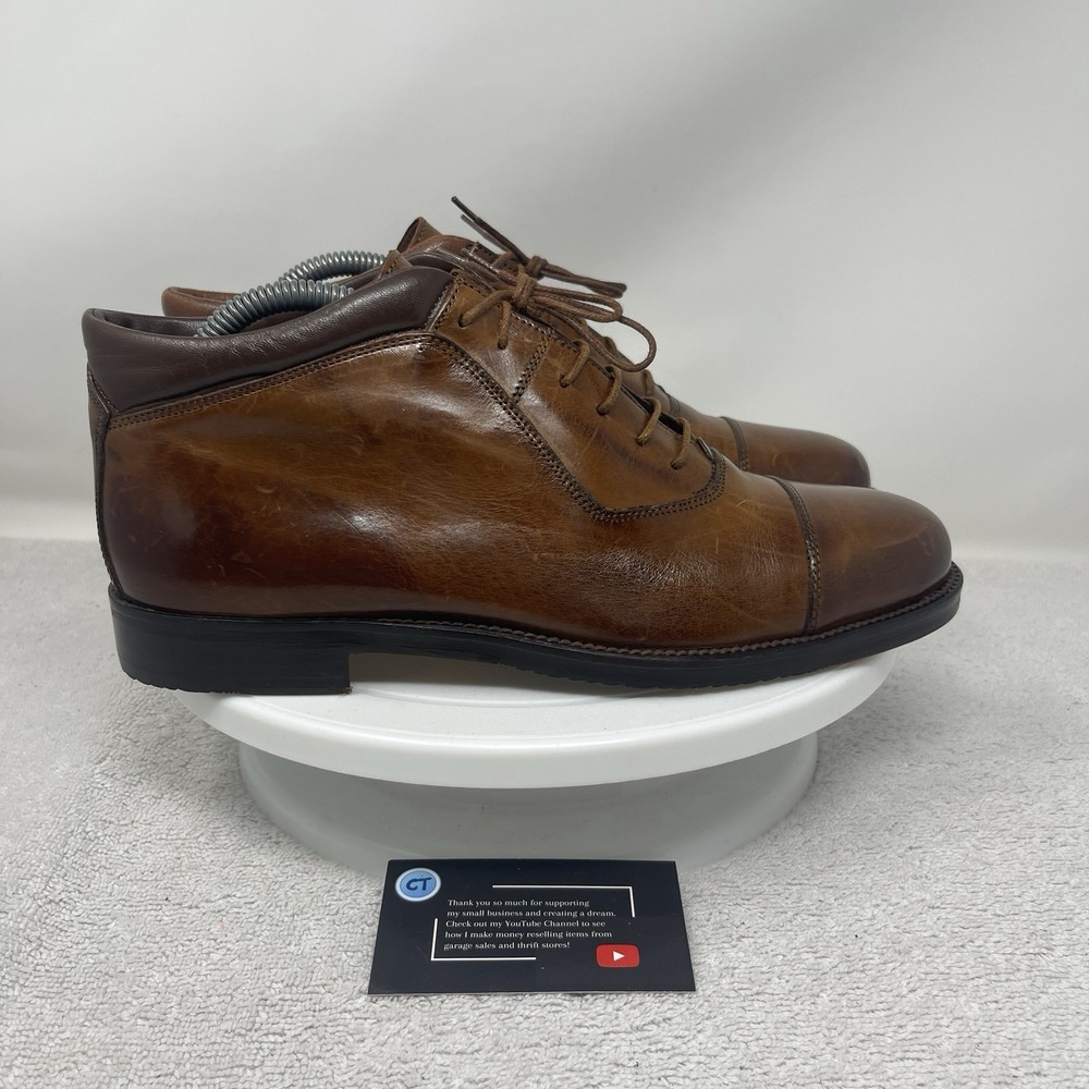 Johnston & Murphy Domani Chukka Leather Boots Men’s 8 M Lace Up Italy Made NEW