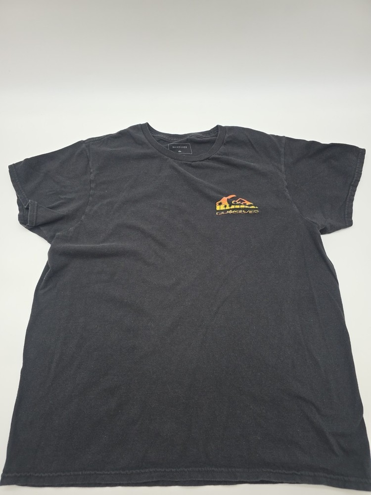 Quicksilver T-Shirt Men Medium Graphic Black Cotton Tee.#46580