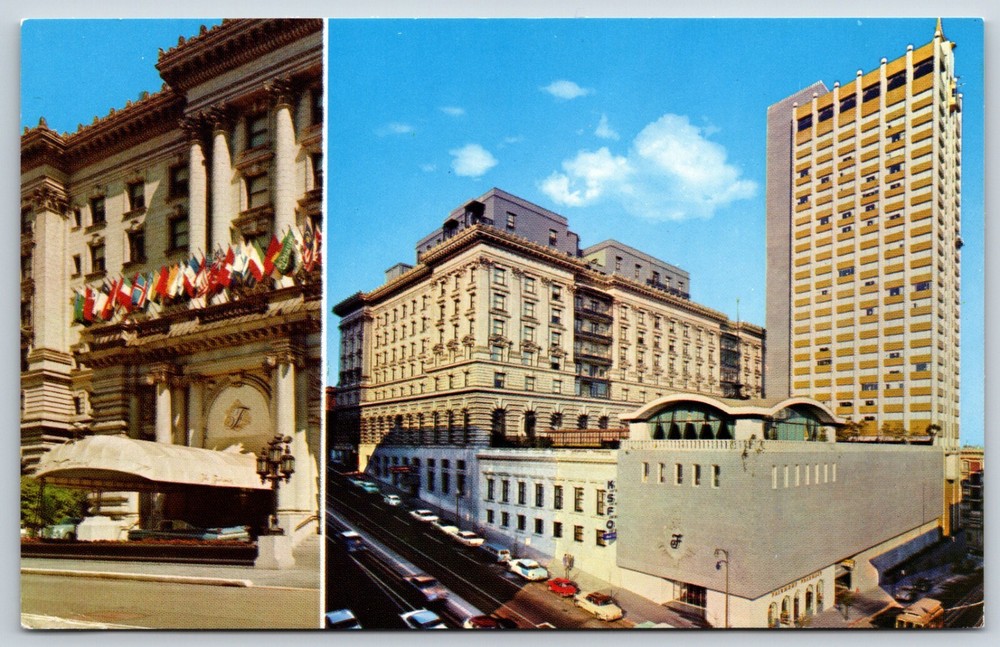 Postcard Fairmont Hotel & Tower, Cable Car, San Francisco, California Unposted