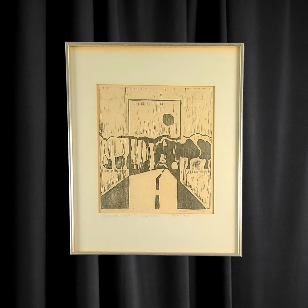 Vintage Woodblock Print • Artist Proof • ED VAGO SLR • 1969 • Will Remove Frame