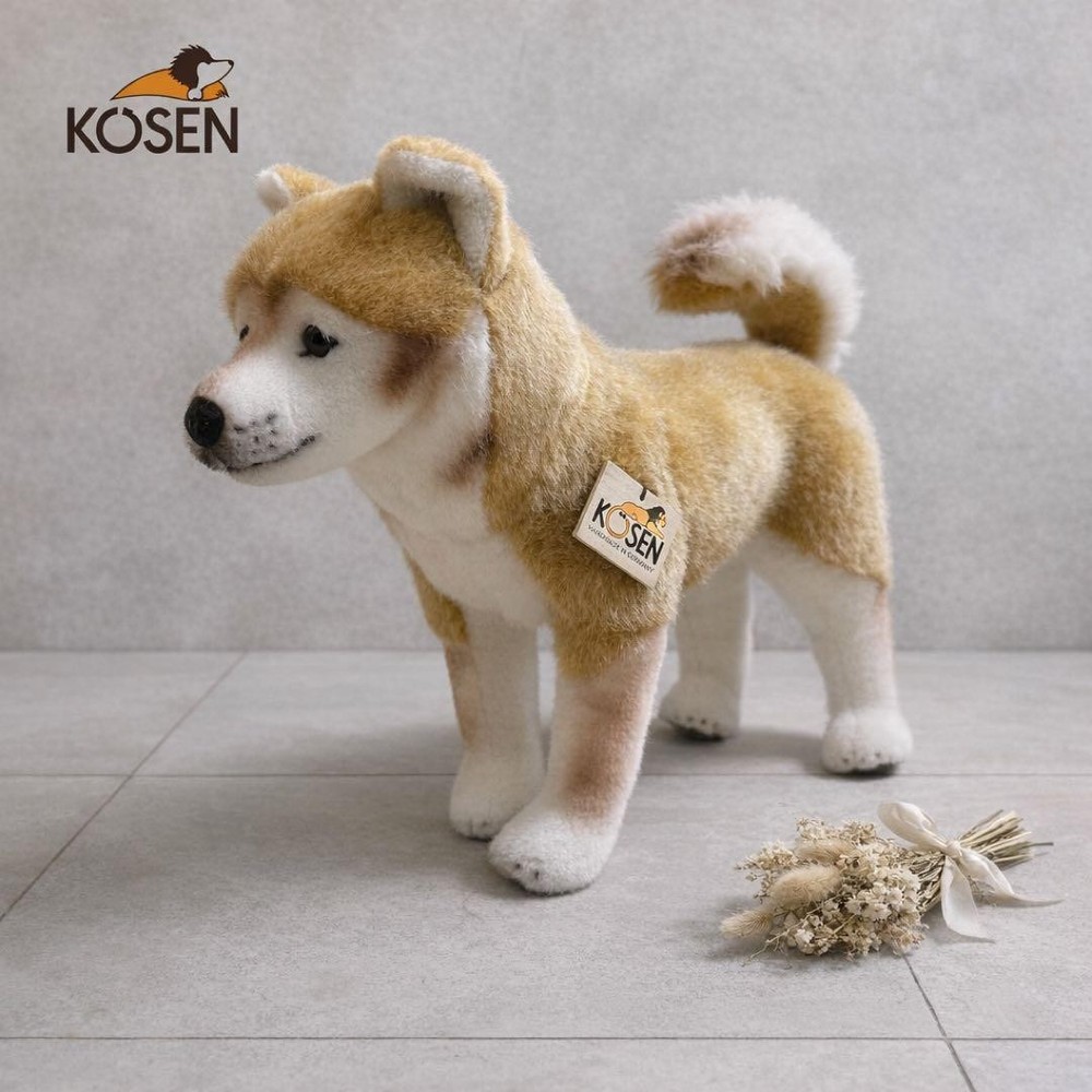 Koesen Plush Shiba Inu Standing 20cm Soft Realistic Toy Doll