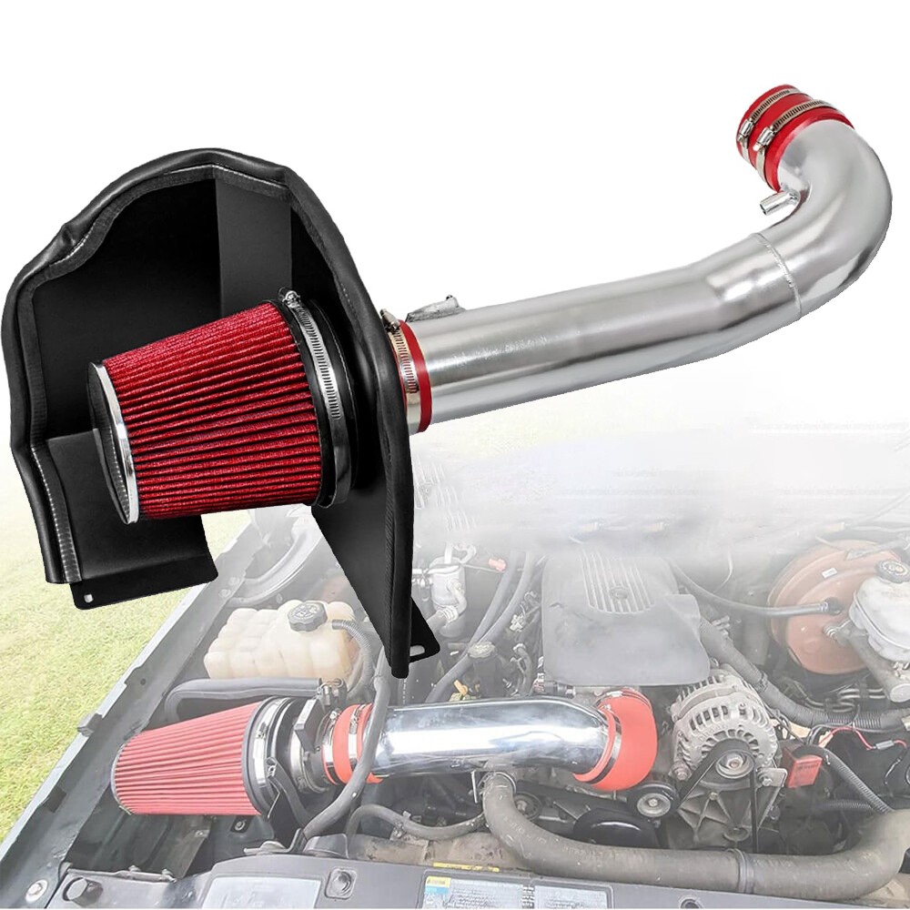 New Cold Air Intake System w/ Filter Shield For 2014-18 Chevy GMC 1500 5.3L 6.2L