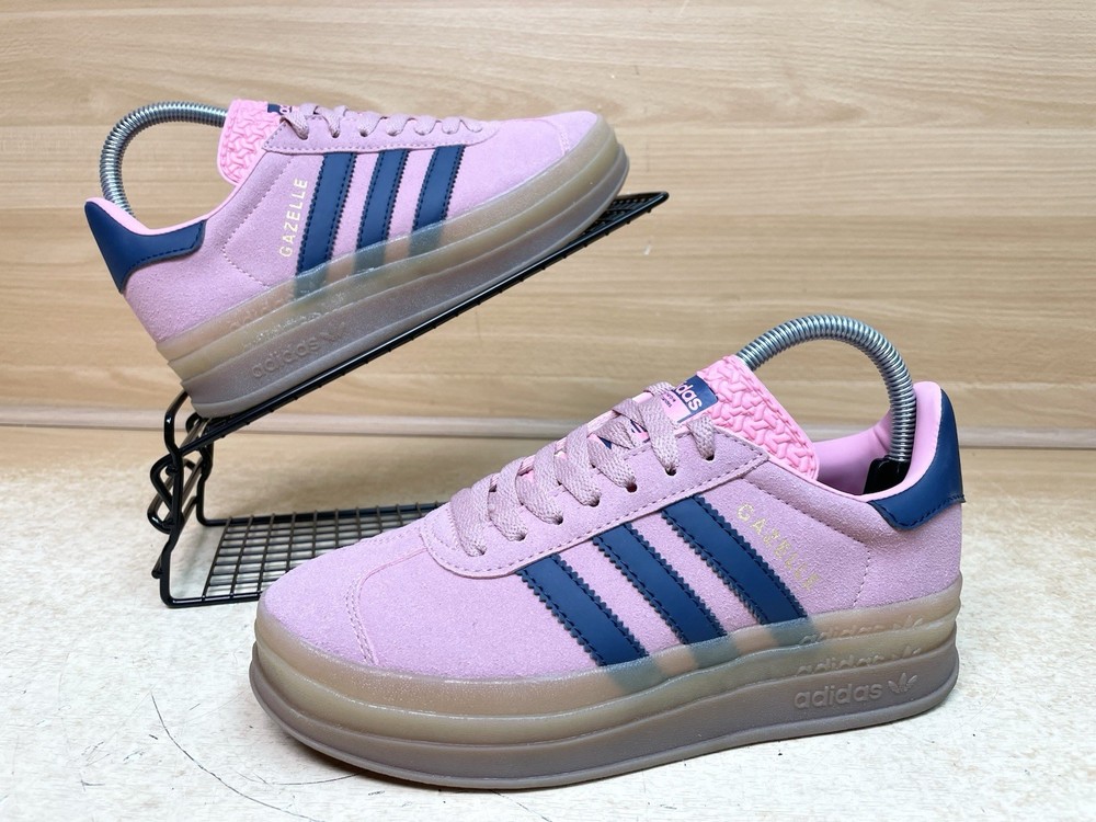 Adidas Gazelle Bold Platform Pink & Blue Gum Trainers Size UK 4.5