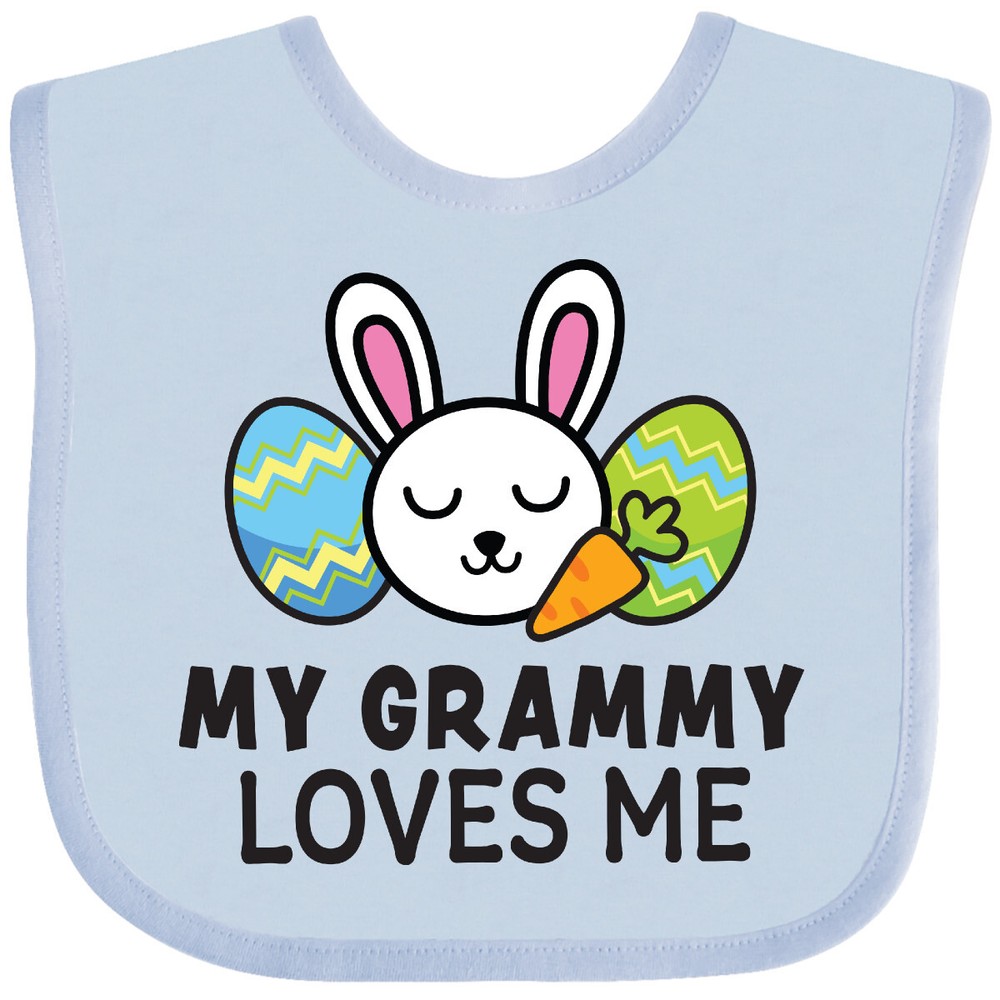 Inktastic My Grammy Loves Me With Bunny And Easter Eggs Baby Bib Kids Happy Egg