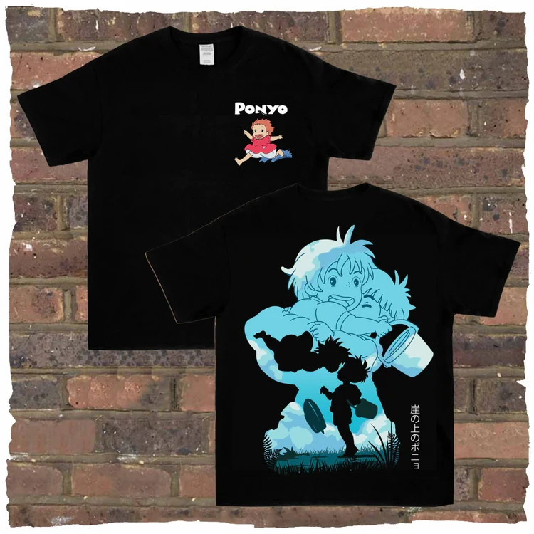 Ponyo  2sides  tshirt, 2 sides vintage tshirt