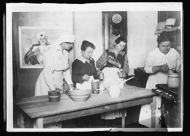 New York City NY 1921 Red Cross Nutrition Class Mothers Cooking Lesson