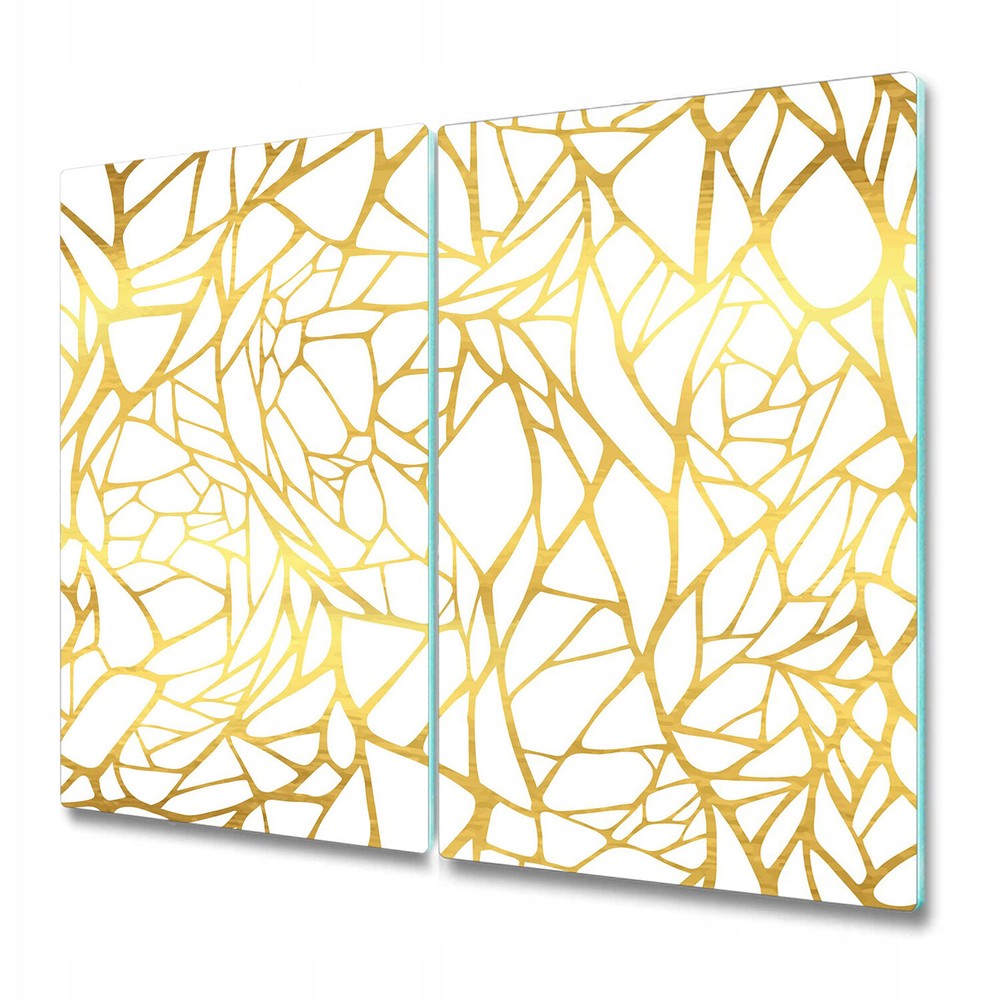 Glass Surface Protector Abstract golden ornament golden and white large 2x30x52