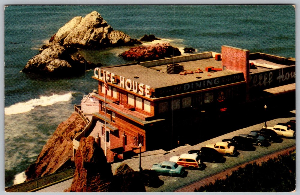 Vtg Postcard Cliff House & Seal San Francisco, CA 1950s
