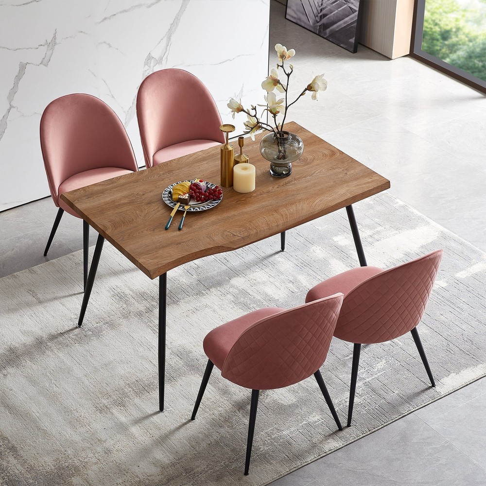 Pink Velvet Dining Chair Set of 4 for Elegant Home Decor