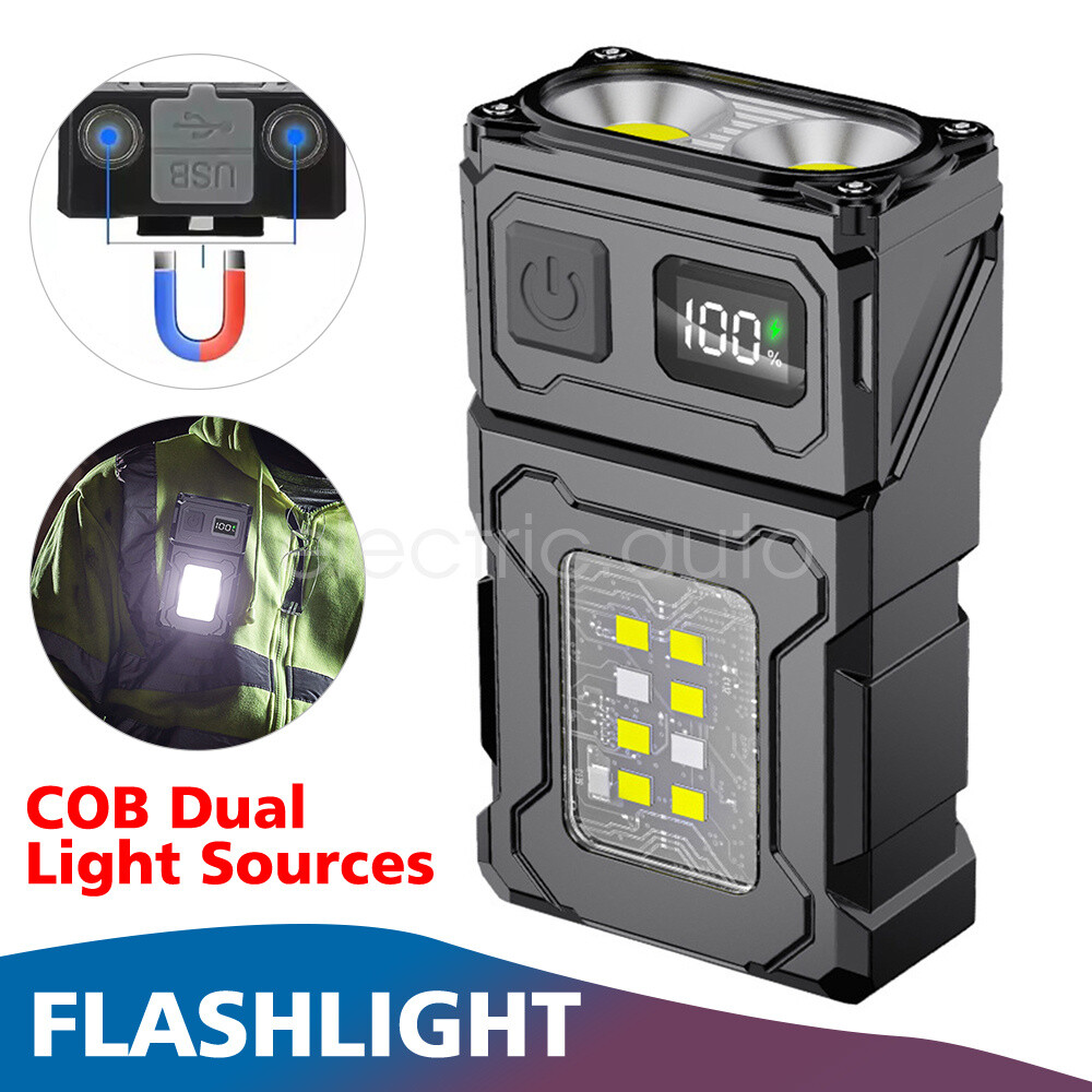 LED Torch Flashlight Super Bright Dual Lights COB Outdoor Tactical Camping Lamp