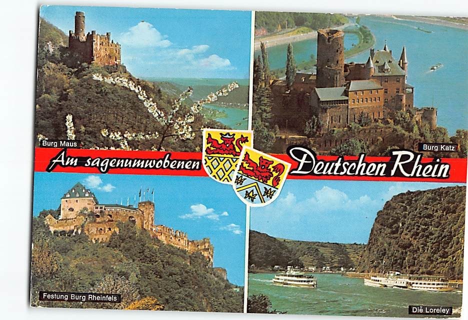 Postcard Scenes & Views Rhine River in Germany