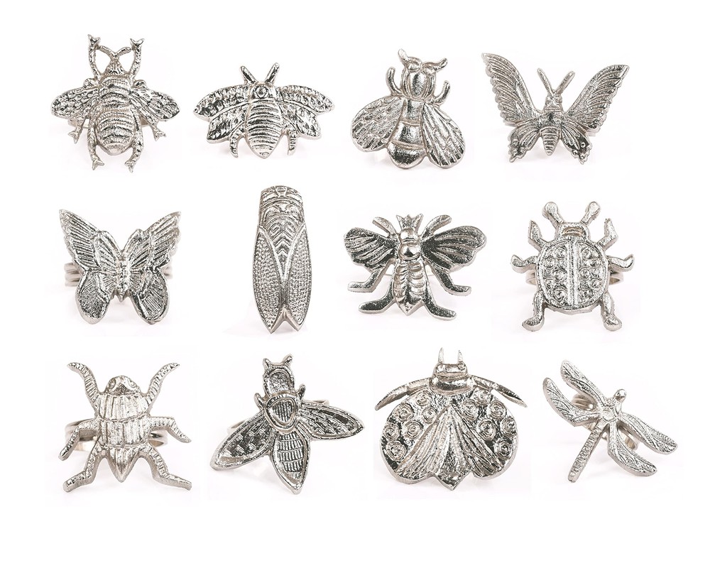 Botanical Assorted Napkin Rings Set of 12 Napkin Holders, Napkin Rings Bulk f...