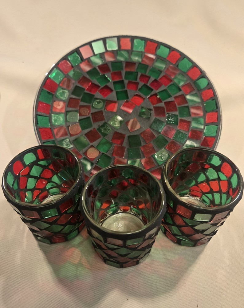 Stained Glass Mosaic Candle Holders