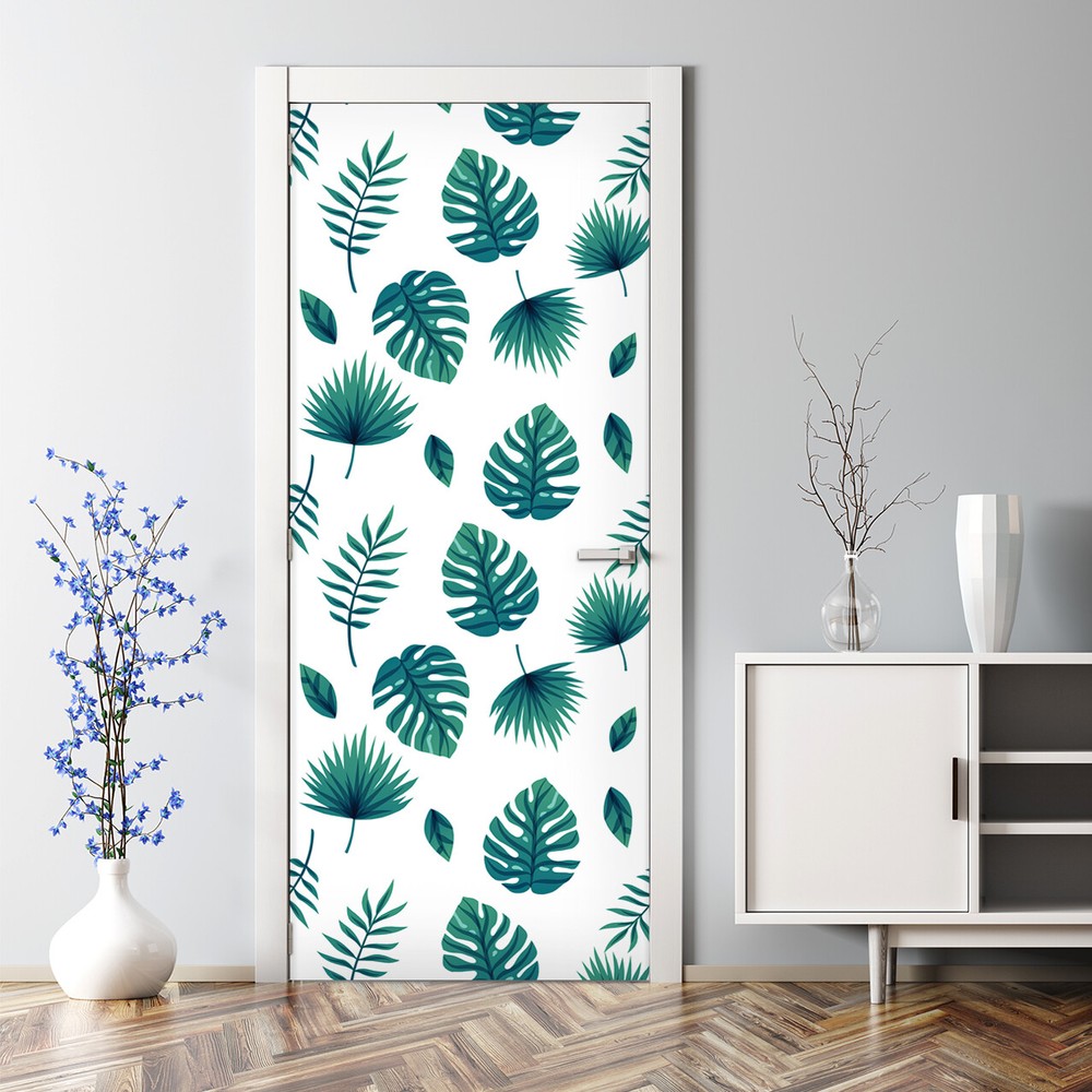 Removable Door sticker Monstera Leaf Self adhesive Exotic Palm Decor Home Decor
