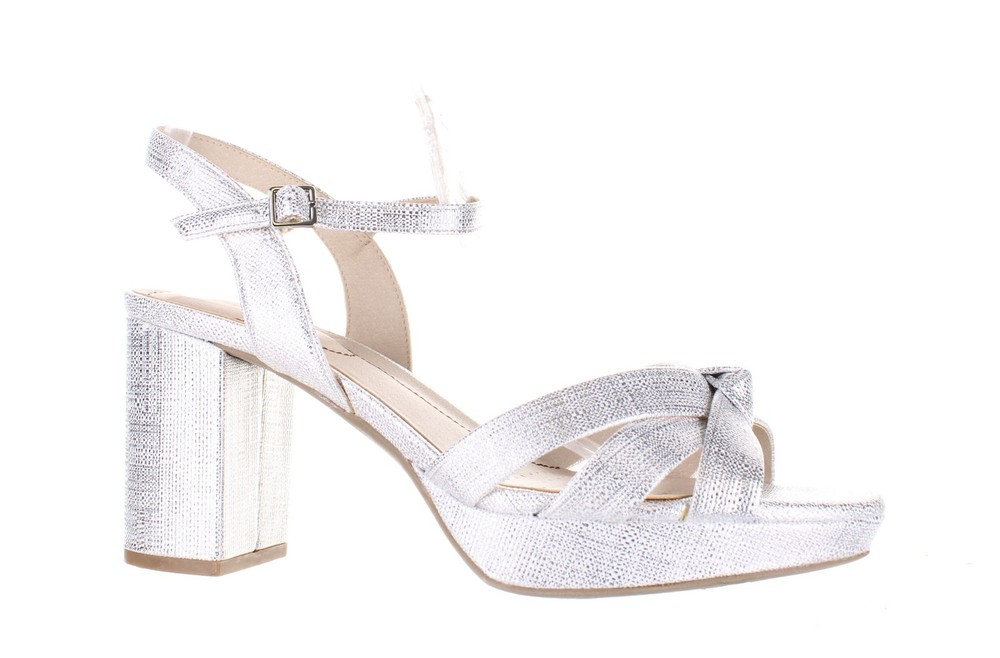 Lucky Silver Ankle Strap Heels for Women Size 9 Life in Progress 7820800