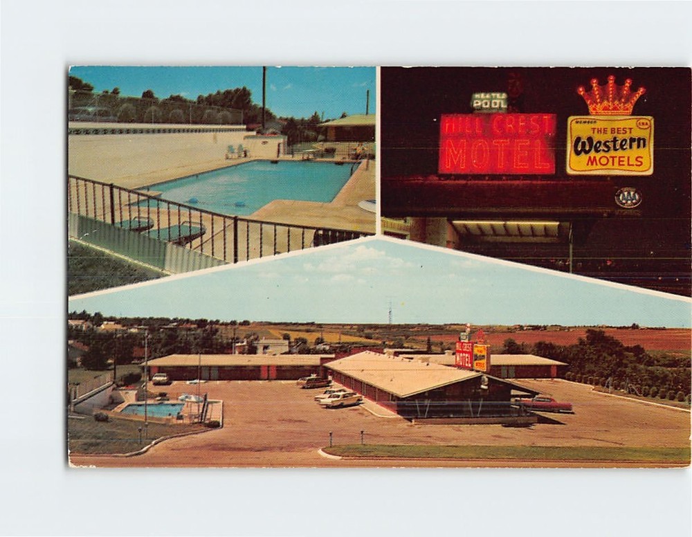 Postcard Hill Crest Motel Pratt Kansas USA