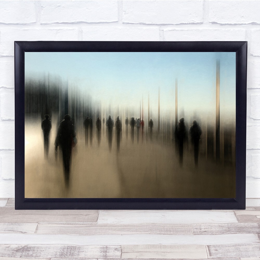 Blur Street People long exposure walking Wall Art Print